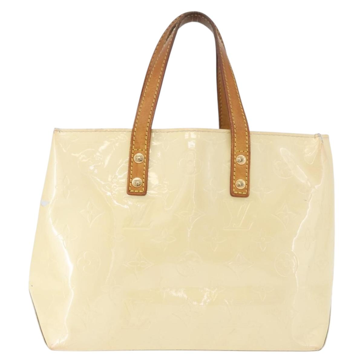 LOUIS VUITTON Monogram Vernis Reade PM Hand Bag Perle M91336 LV Auth 178983
