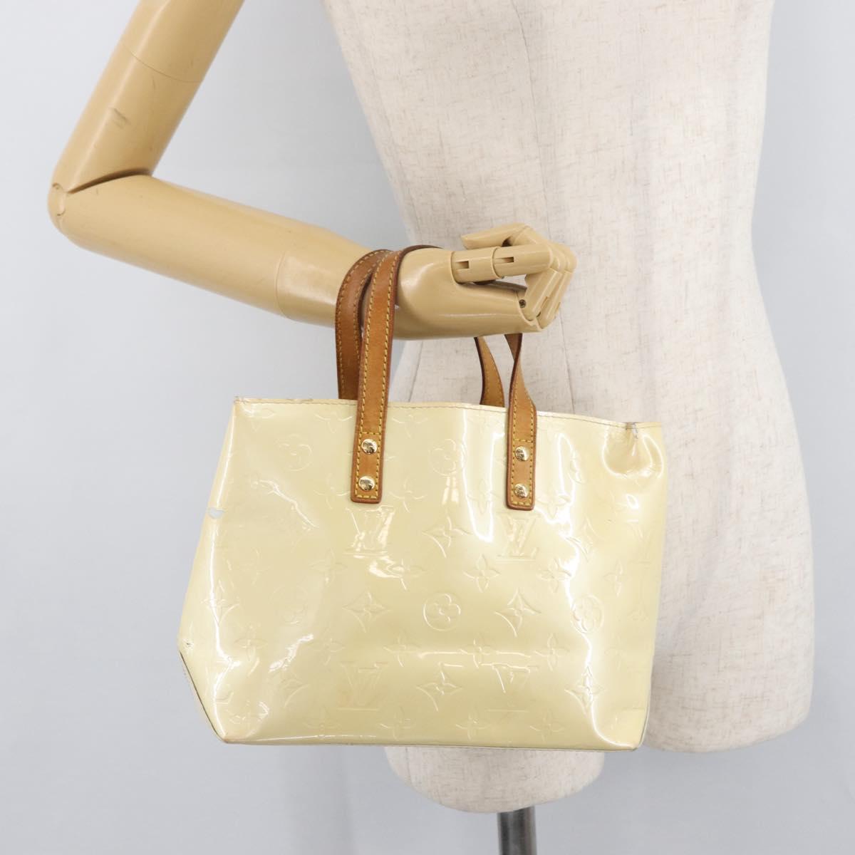 LOUIS VUITTON Monogram Vernis Reade PM Hand Bag Perle M91336 LV Auth 178983