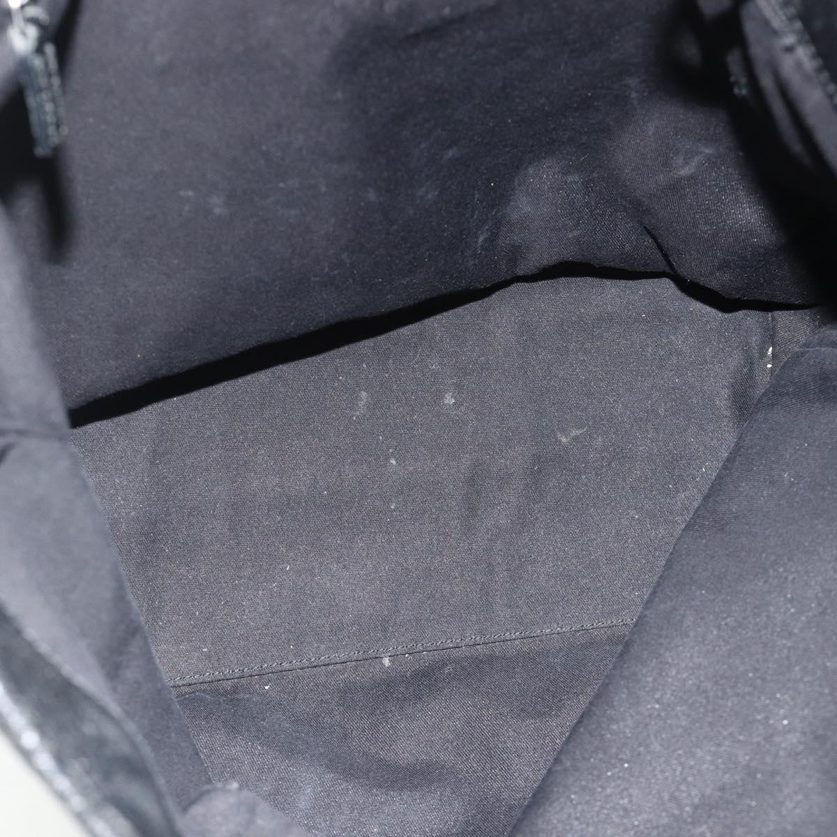 GUCCI GG Canvas Tote Bag Black Silver 120836 Auth 179008