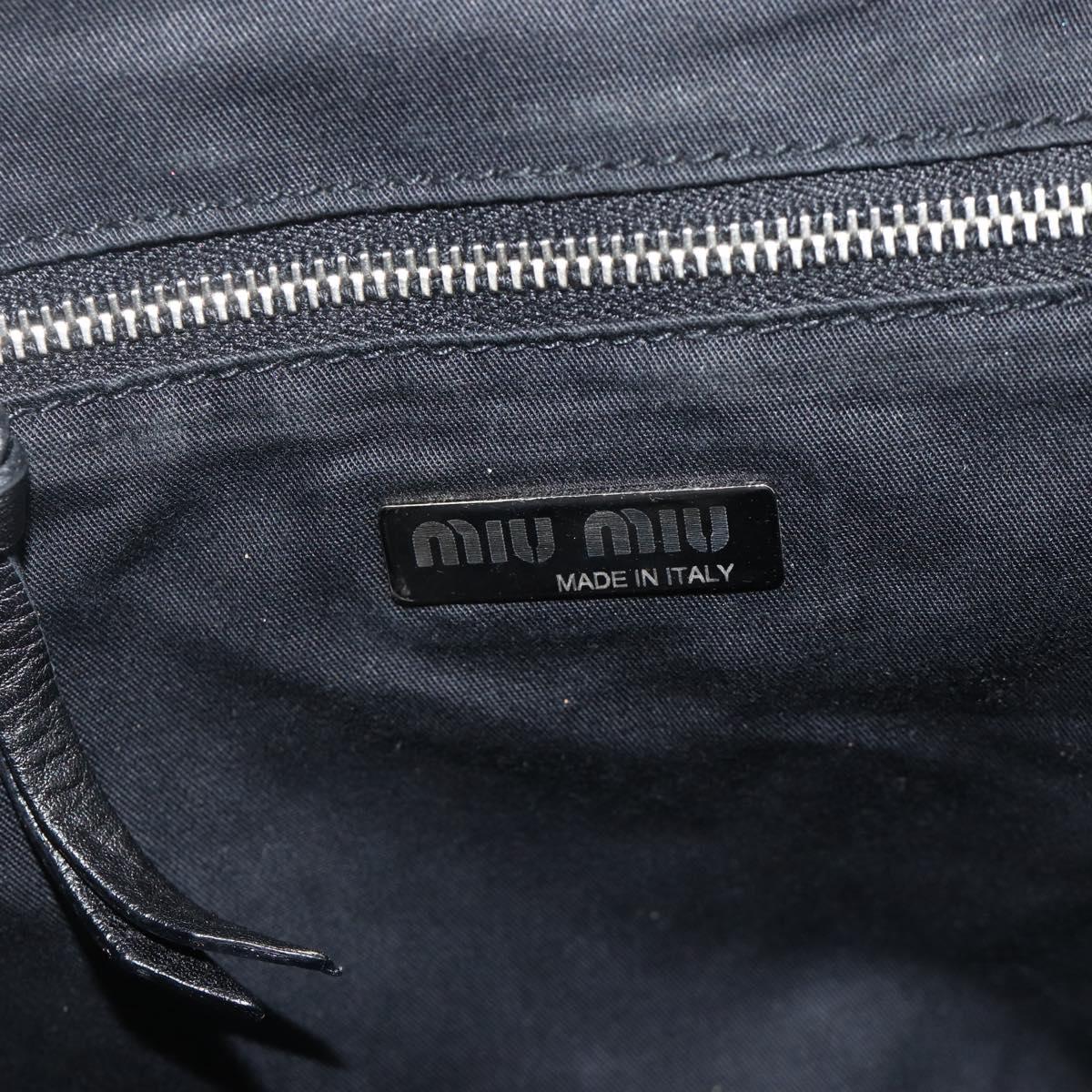 Miu Miu Shoulder Bag Tweed Black Silver Auth 179013A