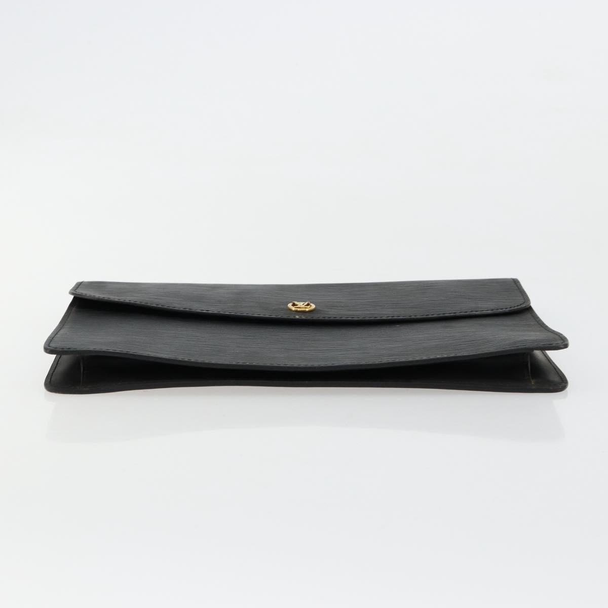 LOUIS VUITTON Epi Montaigne 27 Clutch Bag Black M52652 LV Auth 179016
