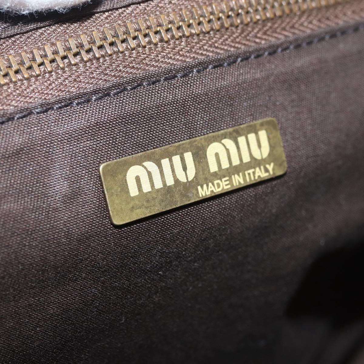 Miu Miu Hand Bag Leather Brown Silver Auth 179018V