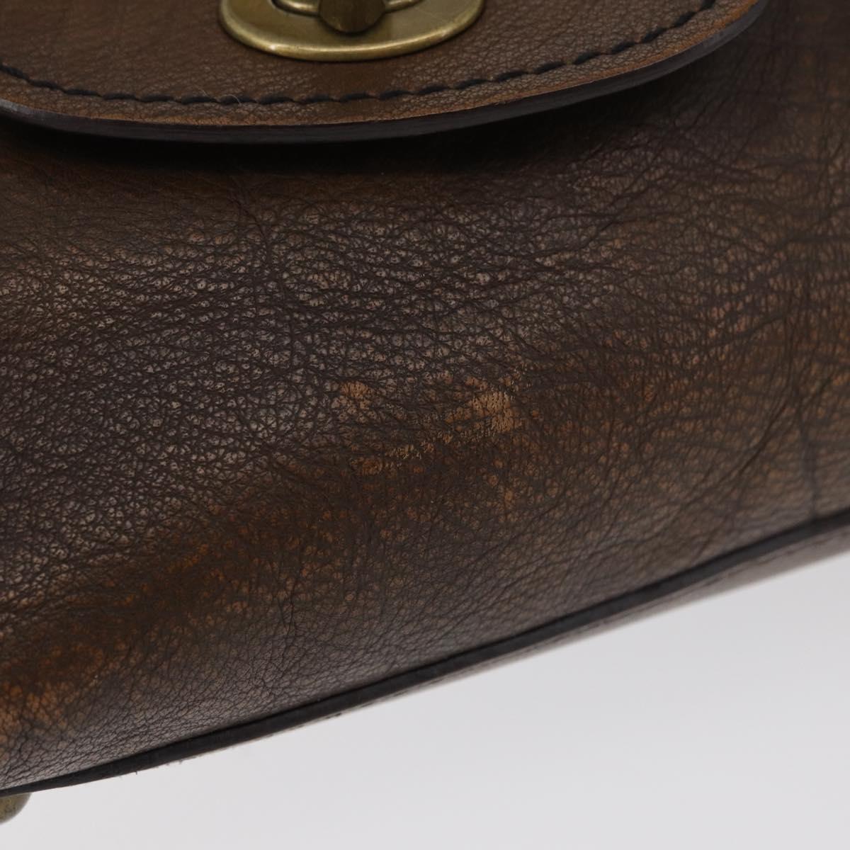 Miu Miu Hand Bag Leather Brown Silver Auth 179018V