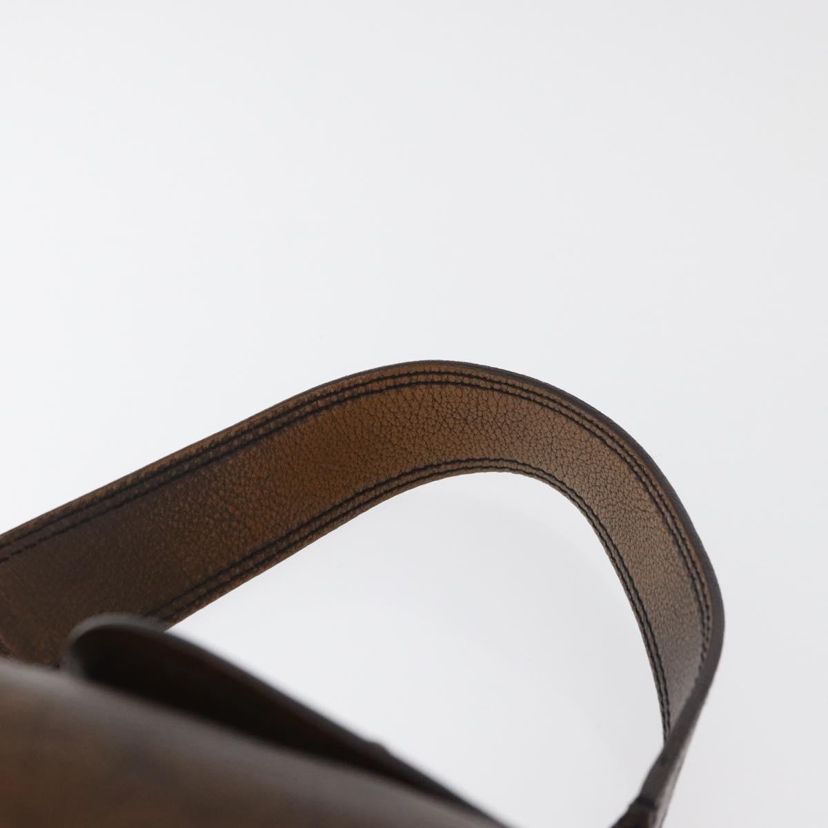 Miu Miu Hand Bag Leather Brown Silver Auth 179018V
