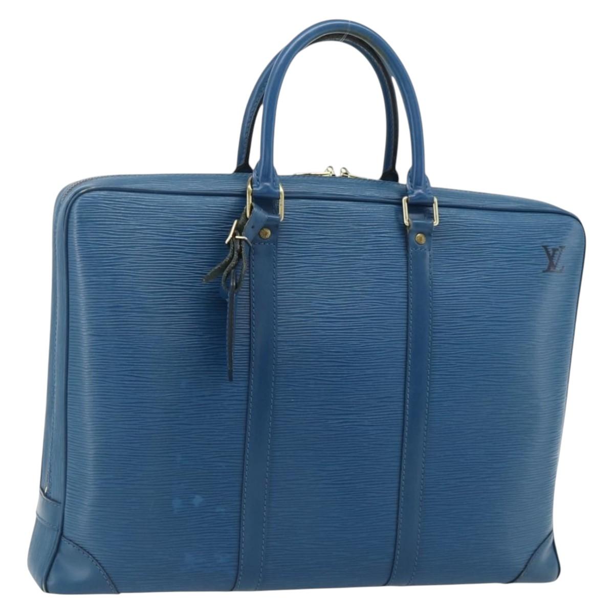 LOUIS VUITTON Epi Porte Documents Voyage Business Bag Blue M41144 LV Auth 179019