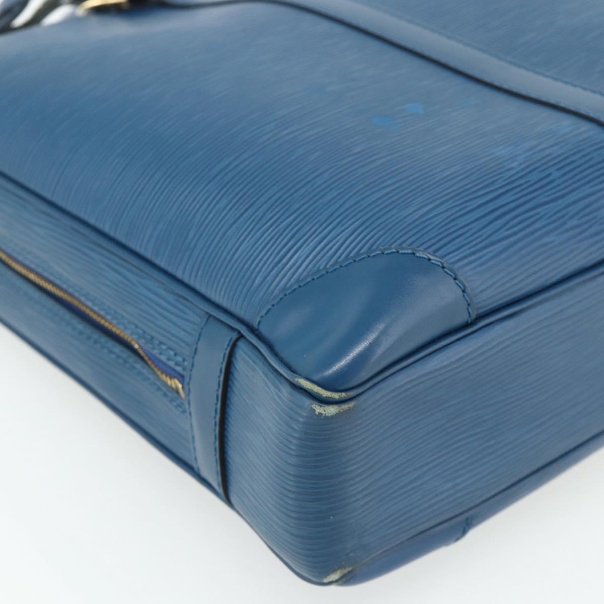 LOUIS VUITTON Epi Porte Documents Voyage Business Bag Blue M41144 LV Auth 179019
