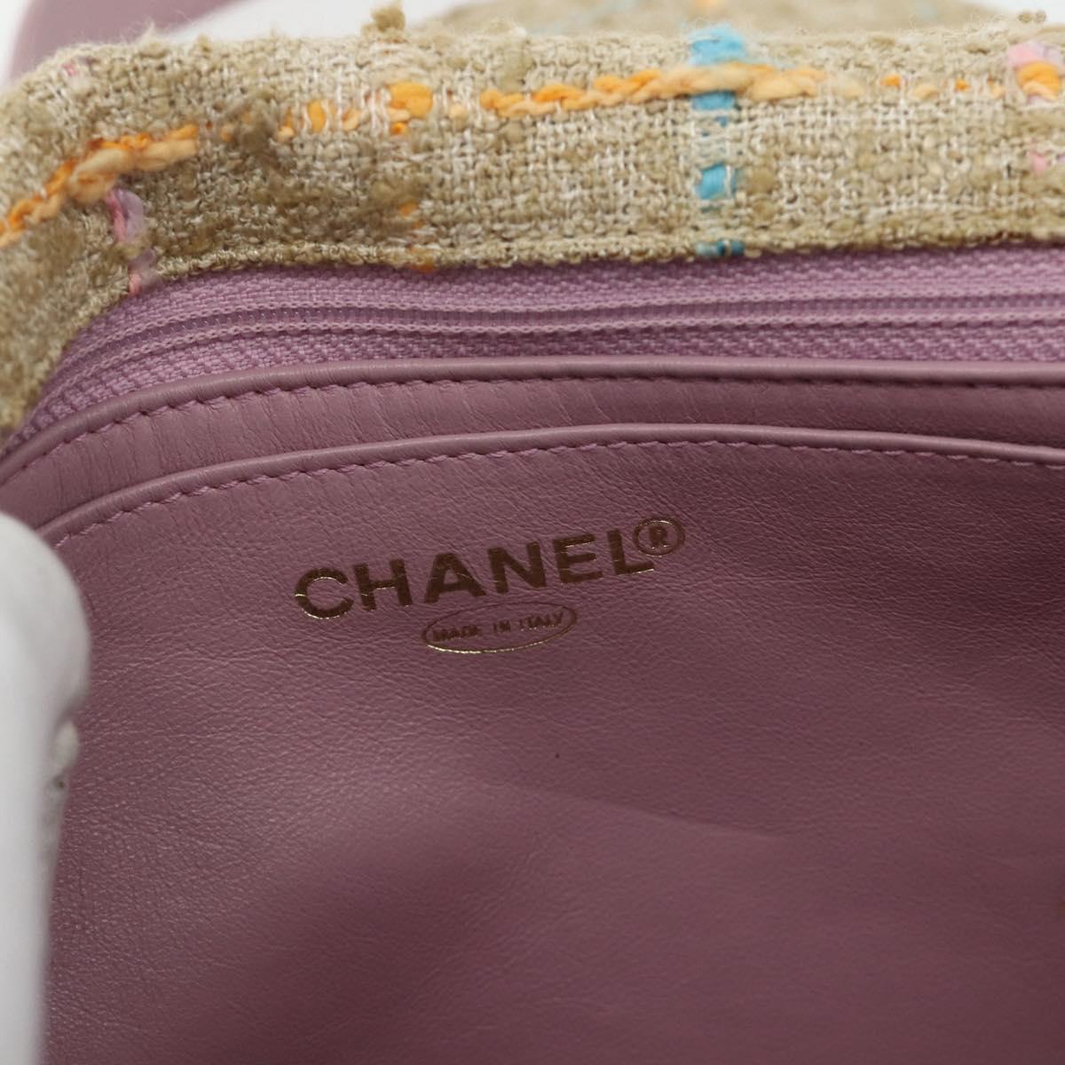 CHANEL 2.55 Shoulder Bag Tweed Pink Gold CC Auth 179020SAV