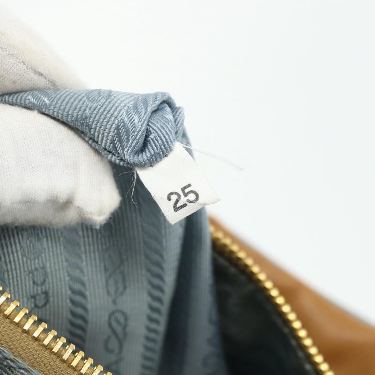 PRADA Shoulder Bag Nylon Light Blue Gold Auth 179021