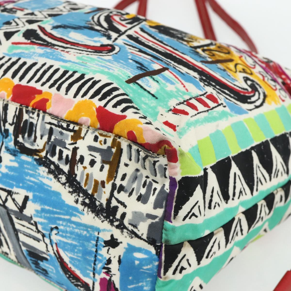 PRADA Tote Bag Nylon Multicolor Gold Auth 179027