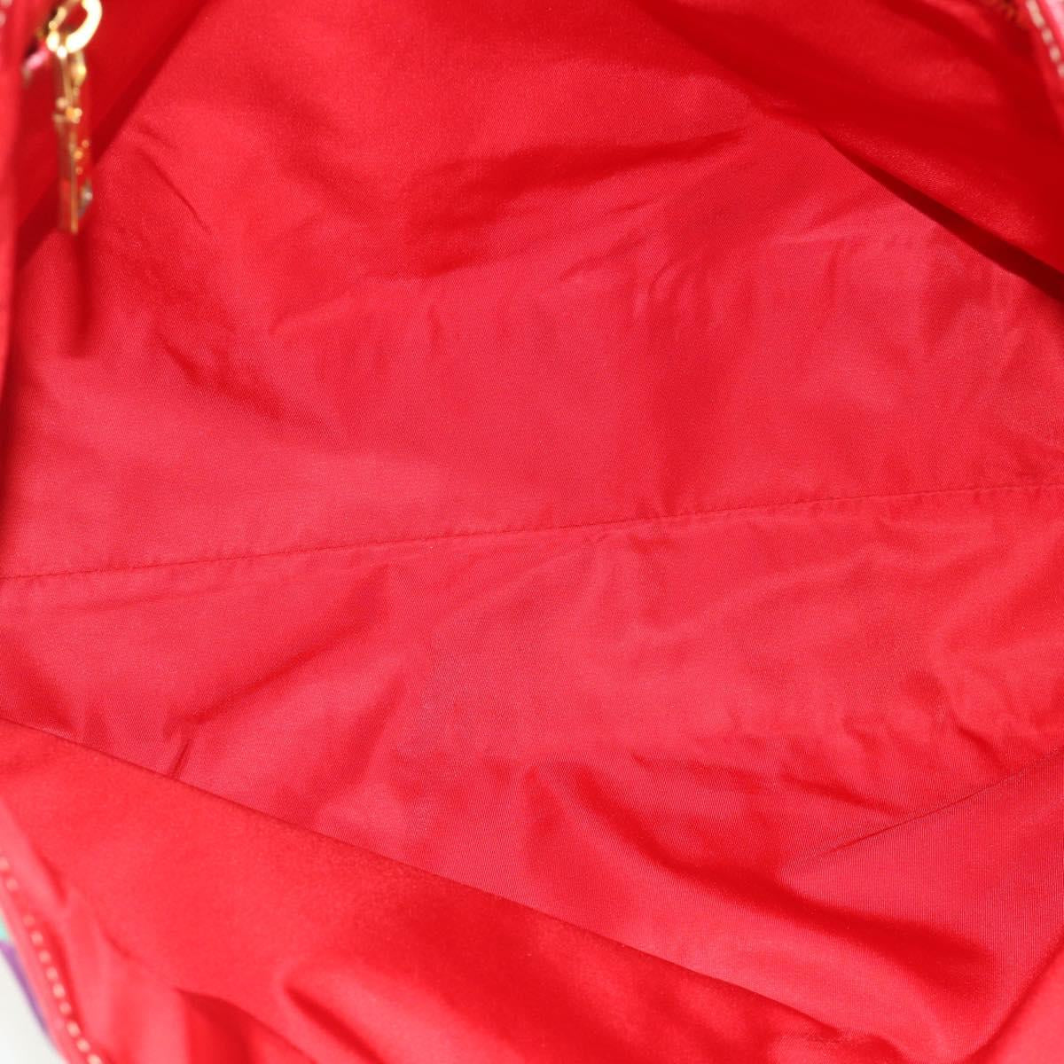 PRADA Tote Bag Nylon Multicolor Gold Auth 179027