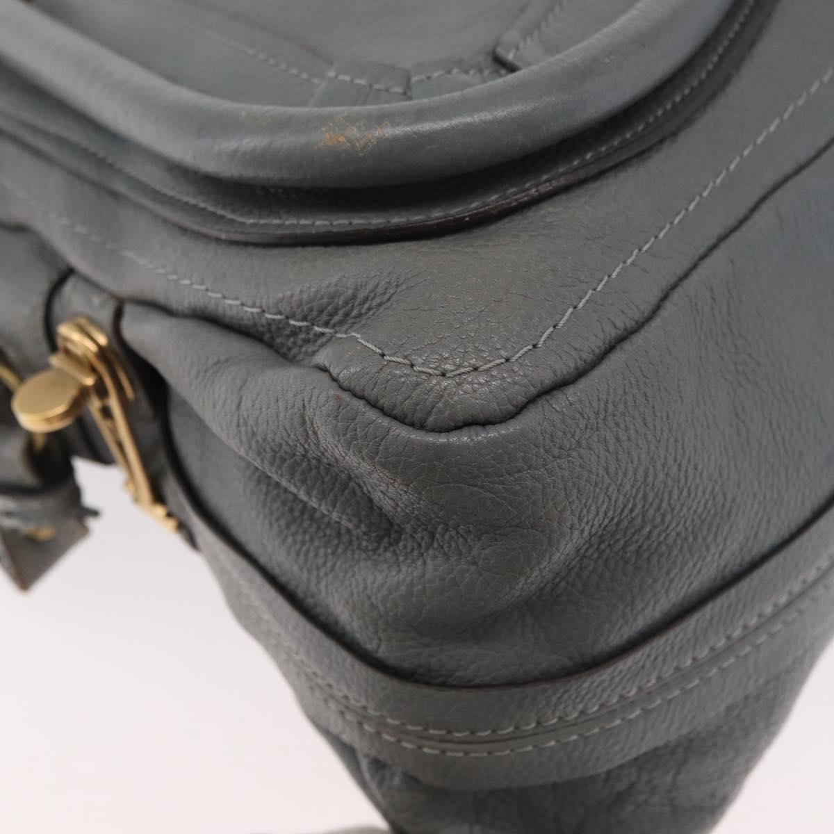 Chloe Paraty Hand Bag Leather 2way Gray Gold Auth 179031A