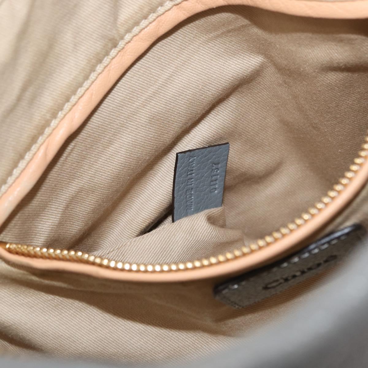 Chloe Paraty Hand Bag Leather 2way Gray Gold Auth 179031A