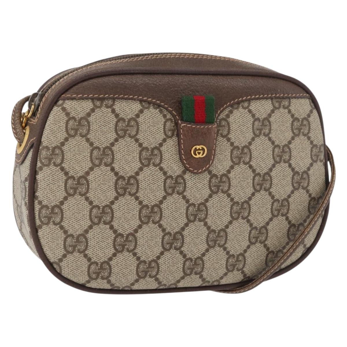 GUCCI GG Supreme Web Sherry Line Bag PVC Outlet 007 754 6112 4030 Auth 179036