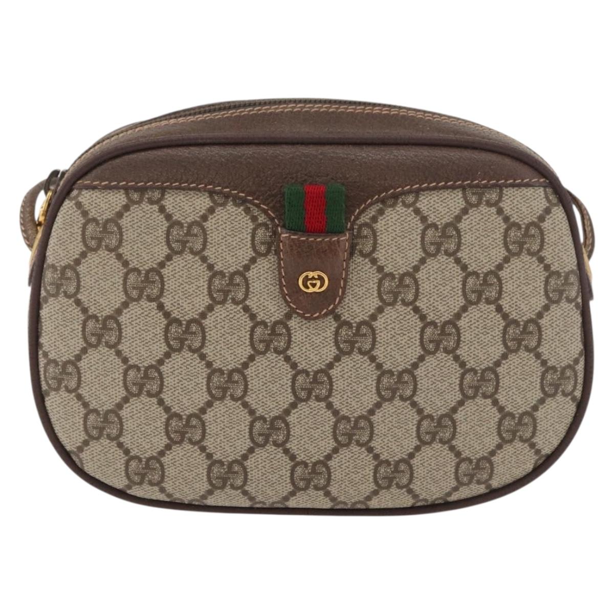 GUCCI GG Supreme Web Sherry Line Bag PVC Outlet 007 754 6112 4030 Auth 179036