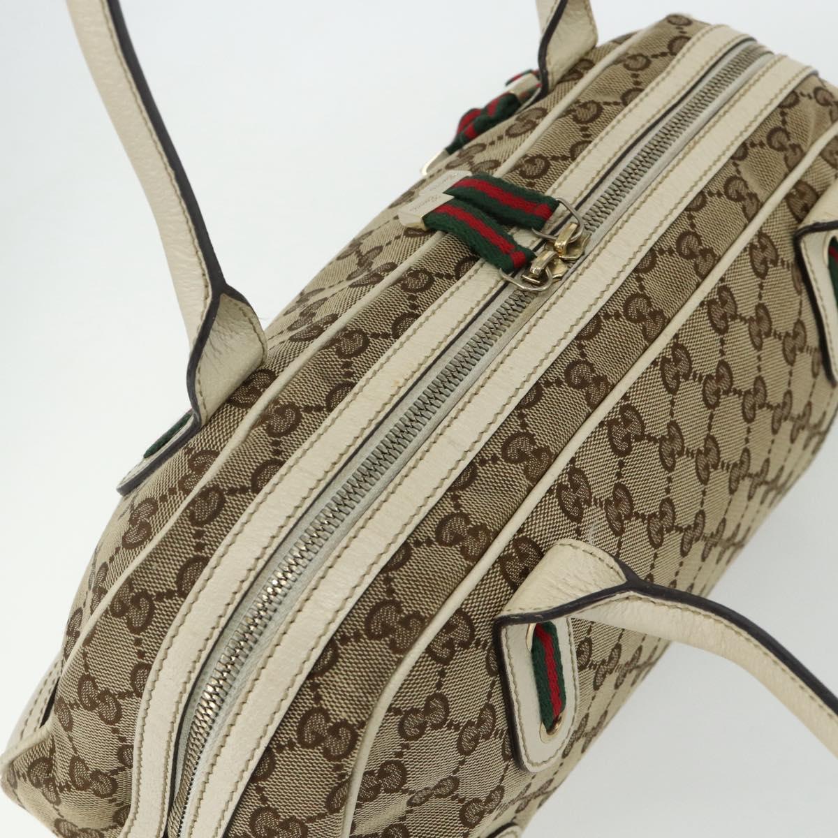 GUCCI GG Canvas Princey Web Sherry Line Bag Beige Gold 161720 Auth 179038A