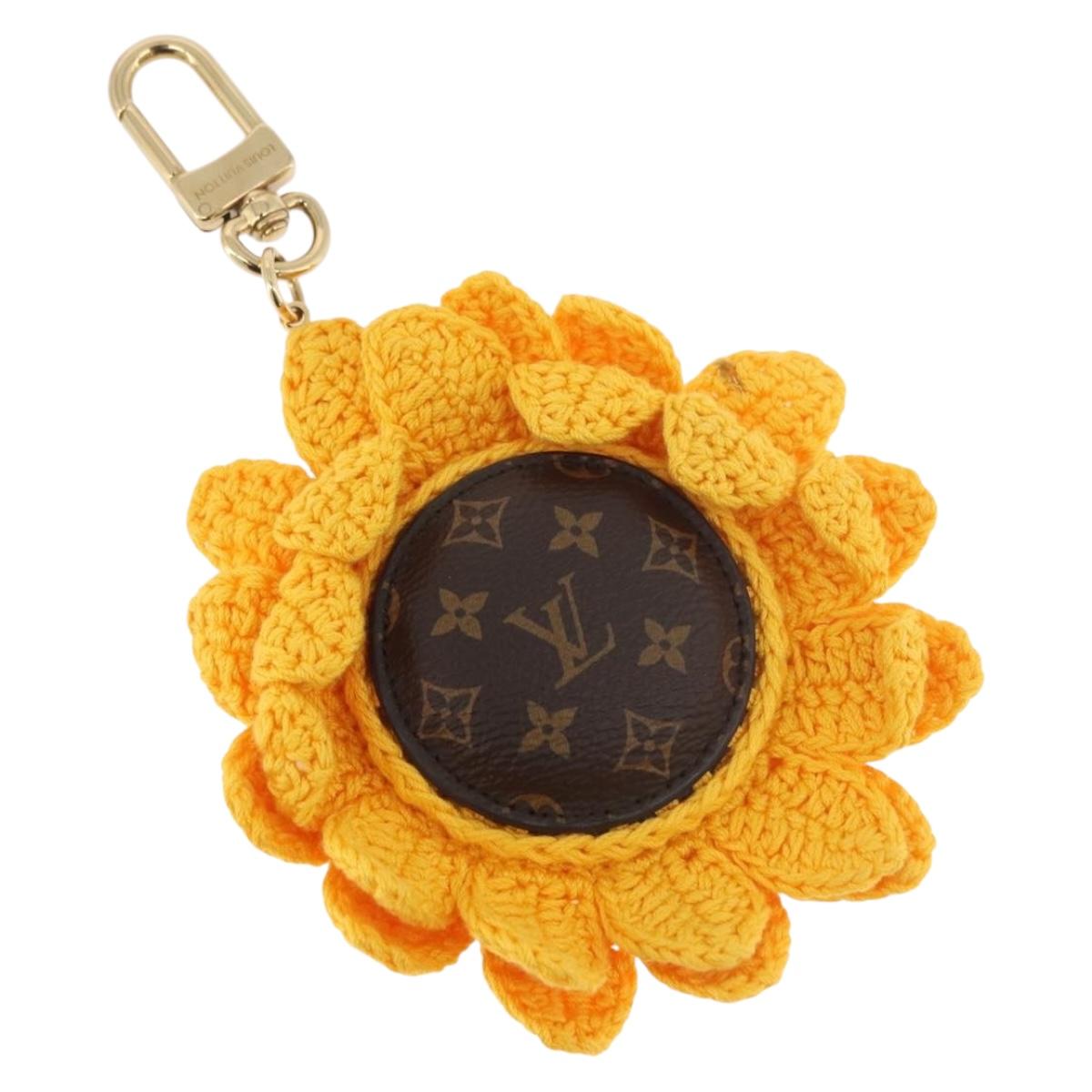 LOUIS VUITTON Monogram Bag Charm Sun Flower Crochet Charm M02581 Auth 179044SM