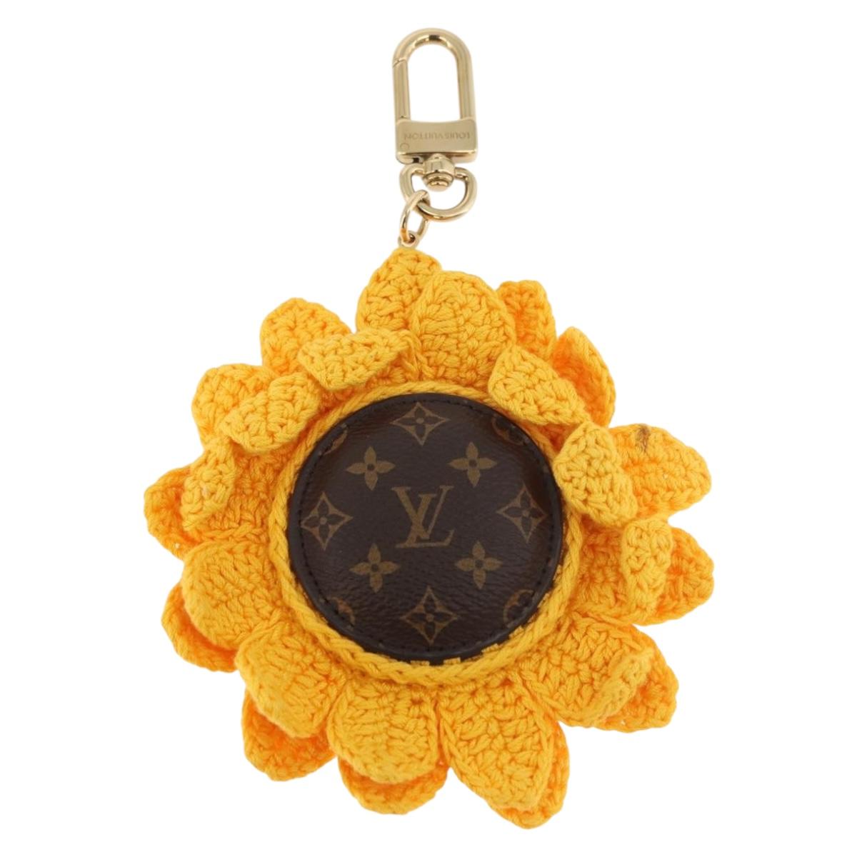LOUIS VUITTON Monogram Bag Charm Sun Flower Crochet Charm M02581 Auth 179044SM
