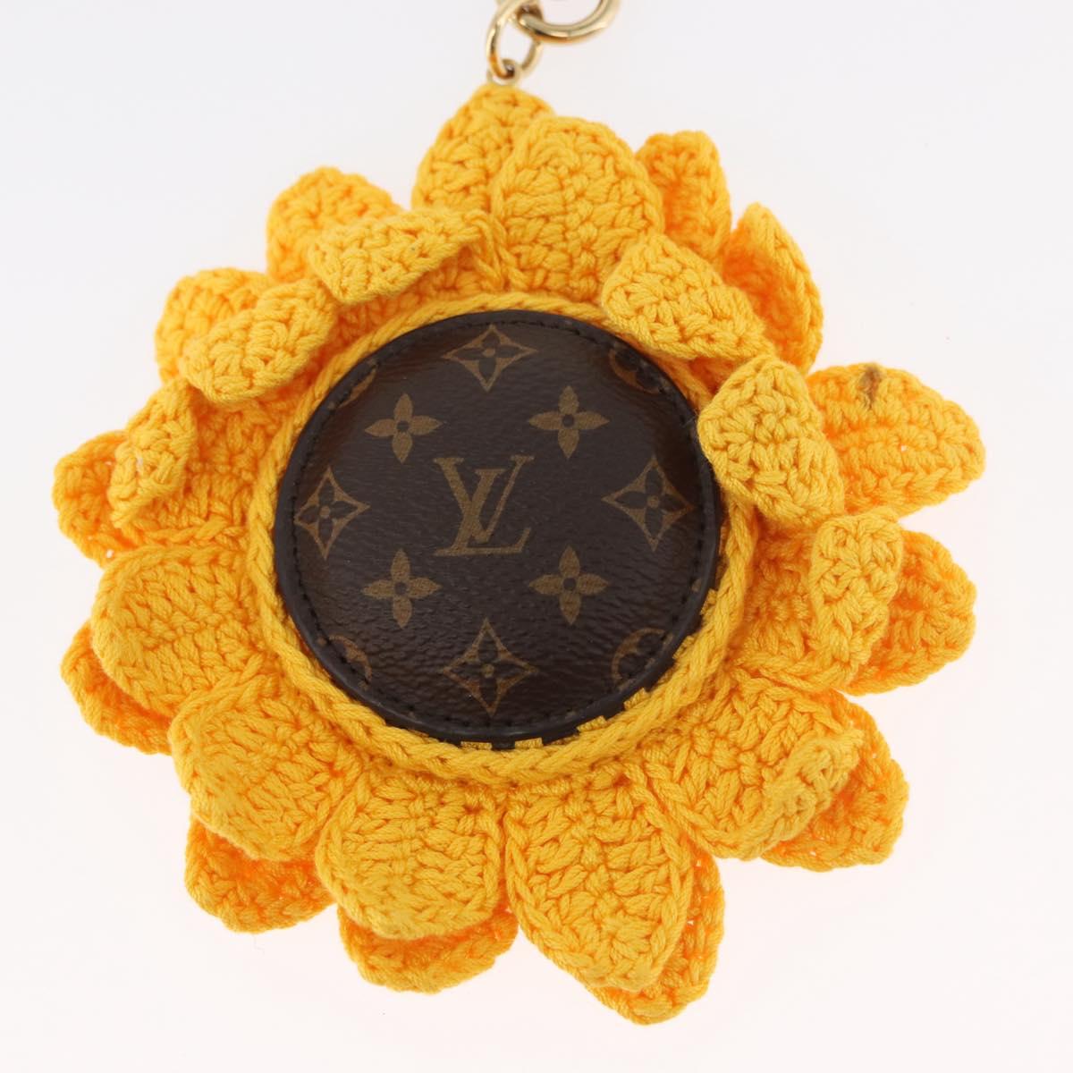LOUIS VUITTON Monogram Bag Charm Sun Flower Crochet Charm M02581 Auth 179044SM