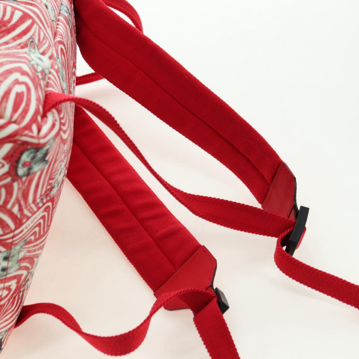 GUCCI Children's Higuchi Yuko Backpack PVC Silver Red 271327 Auth 179050SAM