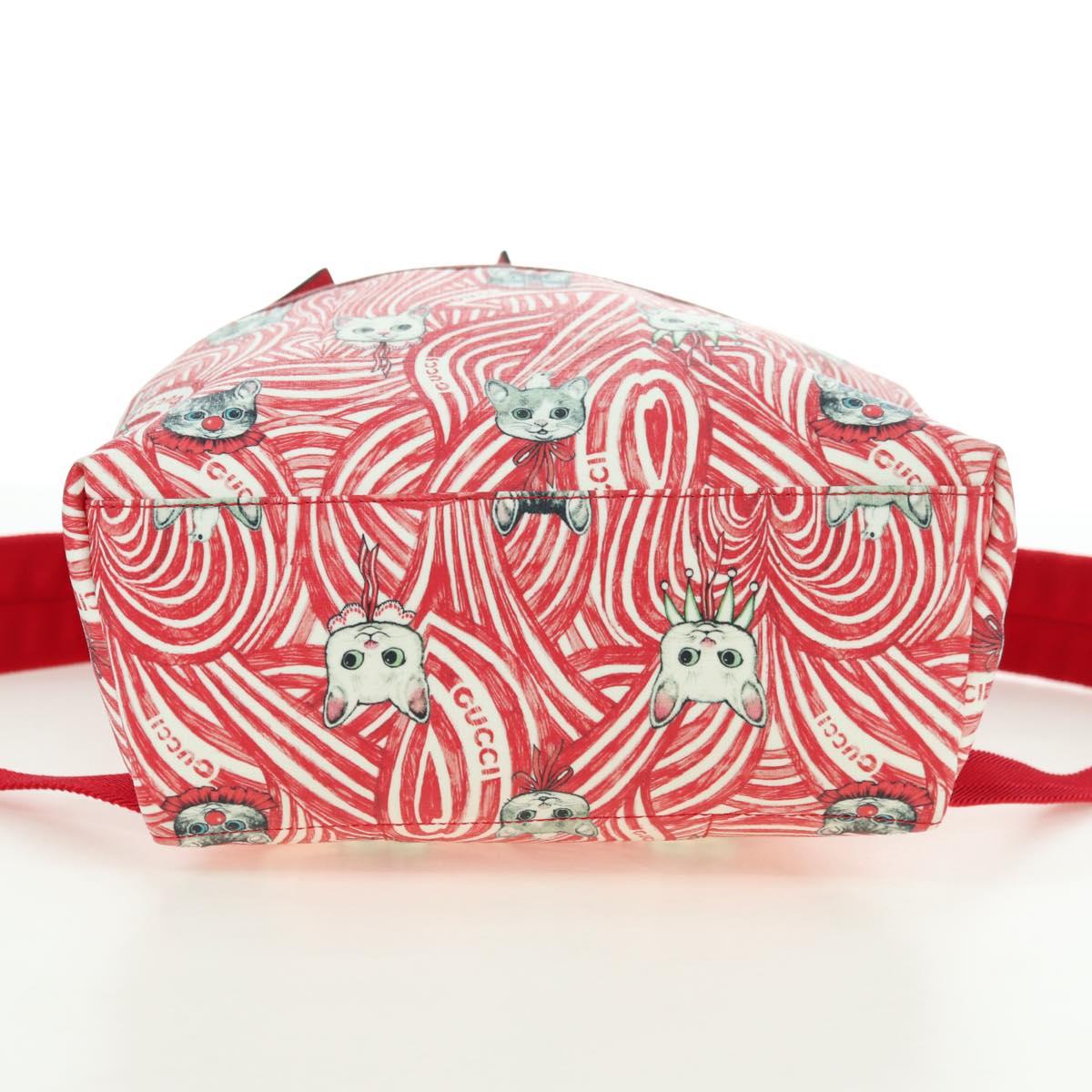 GUCCI Children's Higuchi Yuko Backpack PVC Silver Red 271327 Auth 179050SAM