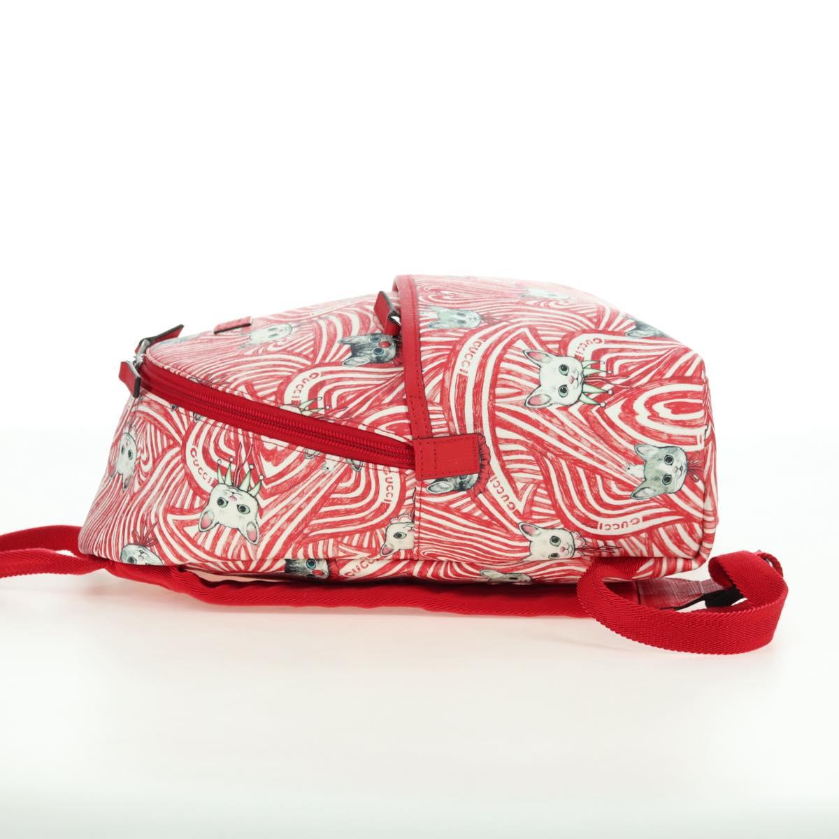 GUCCI Children's Higuchi Yuko Backpack PVC Silver Red 271327 Auth 179050SAM