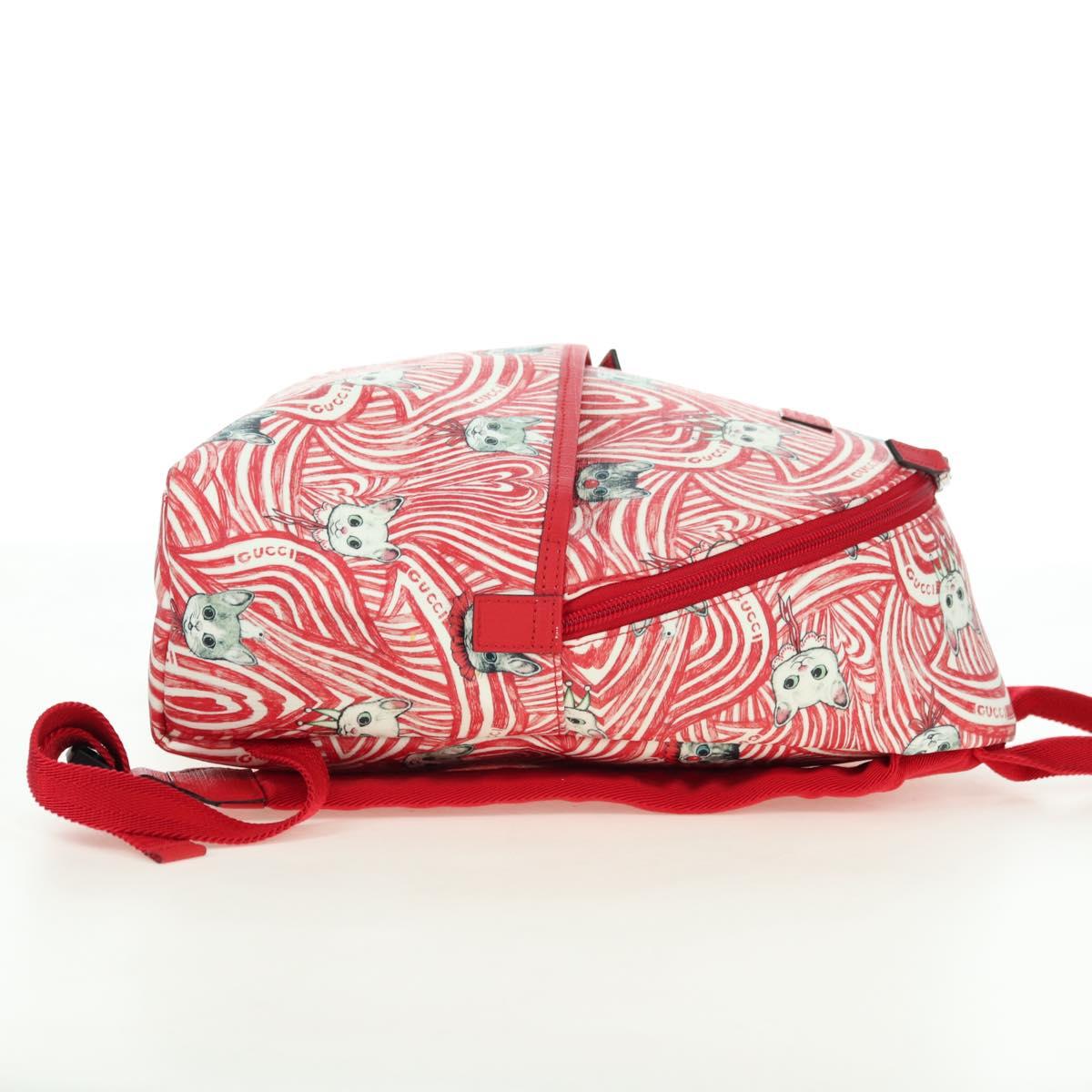 GUCCI Children's Higuchi Yuko Backpack PVC Silver Red 271327 Auth 179050SAM