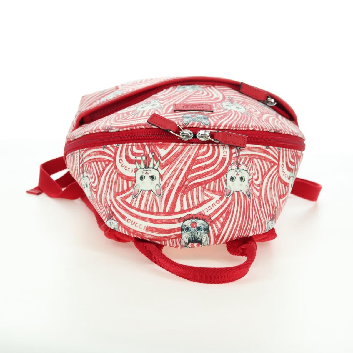 GUCCI Children's Higuchi Yuko Backpack PVC Silver Red 271327 Auth 179050SAM