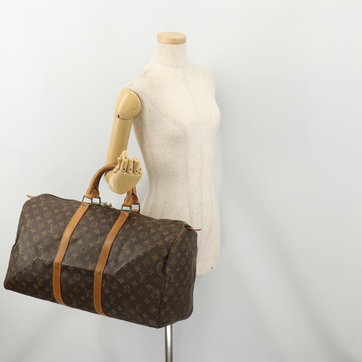 LOUIS VUITTON Monogram Keepall 50 Boston Bag M41426 LV Auth 179056