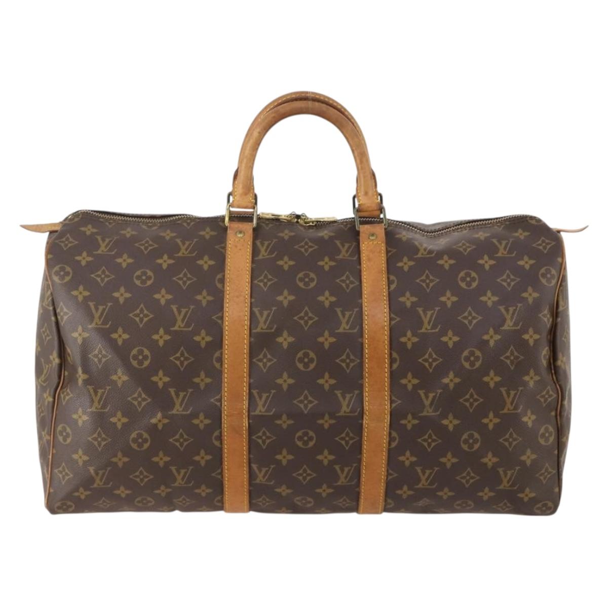 LOUIS VUITTON Monogram Keepall 50 Boston Bag M41426 LV Auth 179056