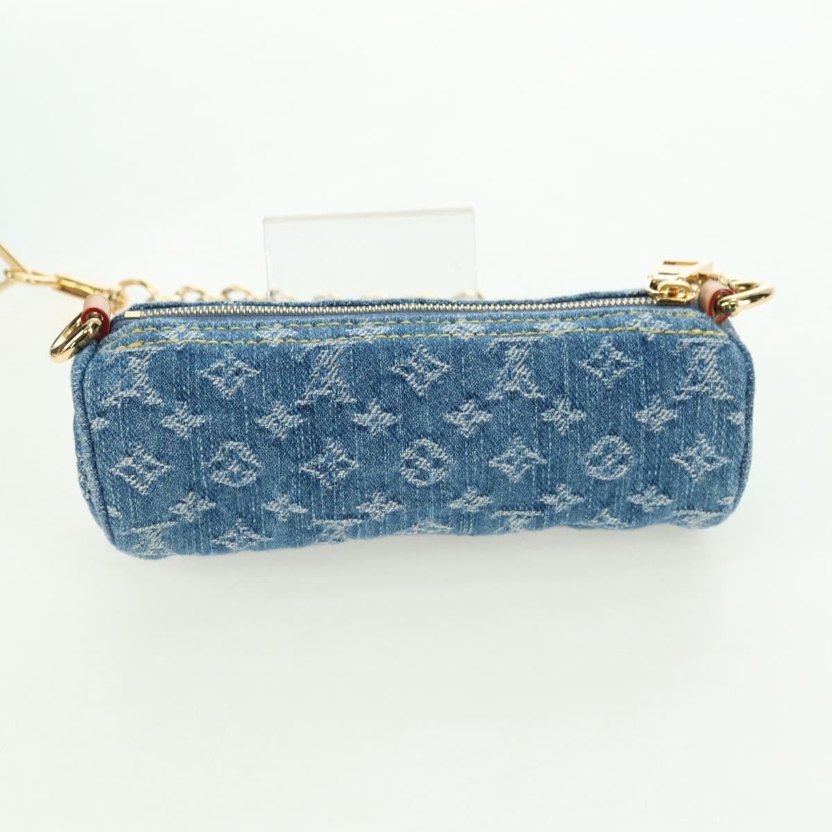 LOUIS VUITTON Monogram Denim Papillon MM Hand Bag Blue M46830 LV Auth 179081SM