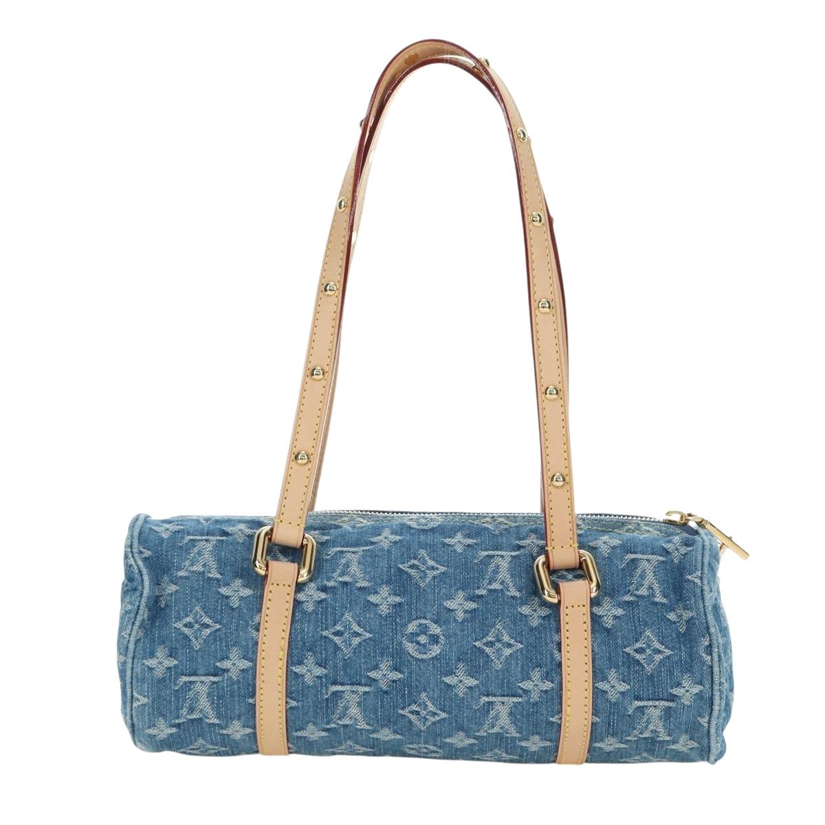 LOUIS VUITTON Monogram Denim Papillon MM Hand Bag Blue M46830 LV Auth 179081SM