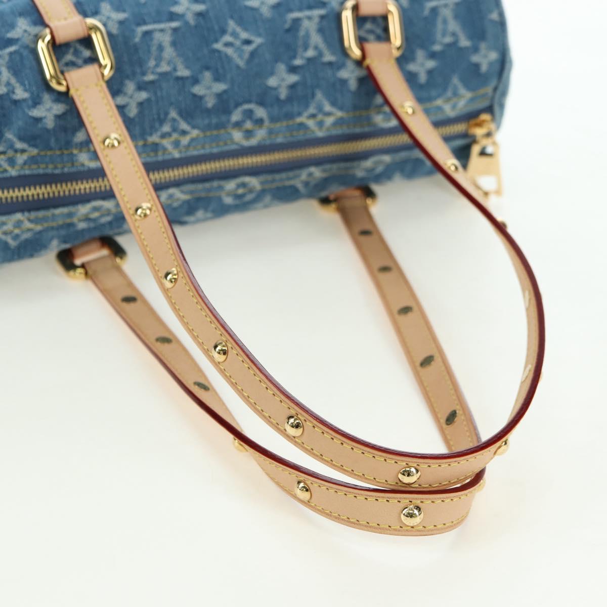 LOUIS VUITTON Monogram Denim Papillon MM Hand Bag Blue M46830 LV Auth 179081SM