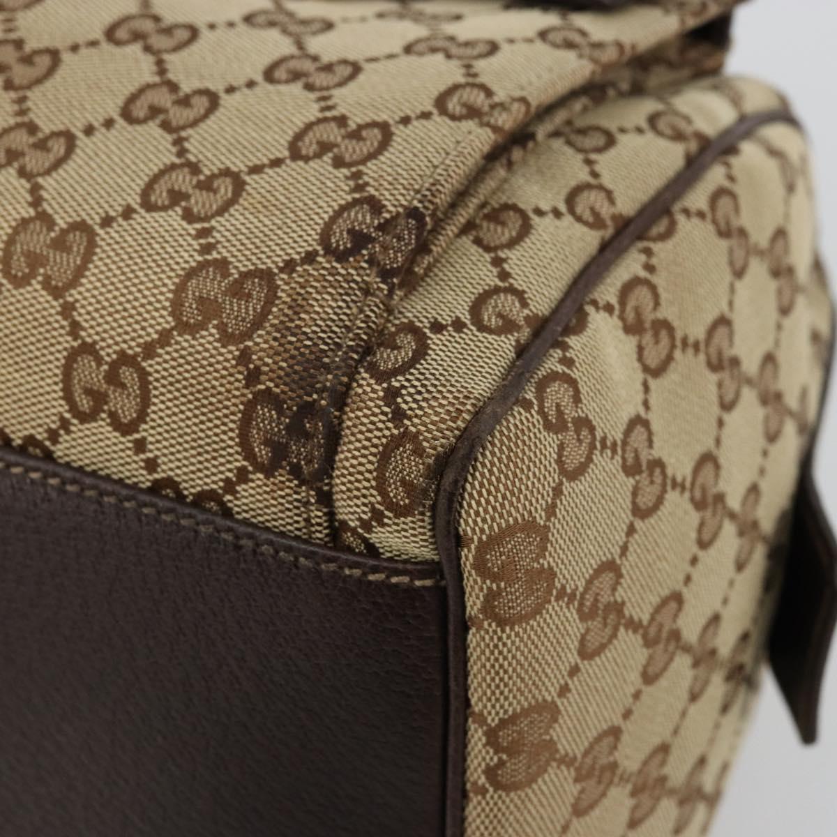 GUCCI GG Canvas Abbey Hand Bag Beige Gold 153026 Auth 179083