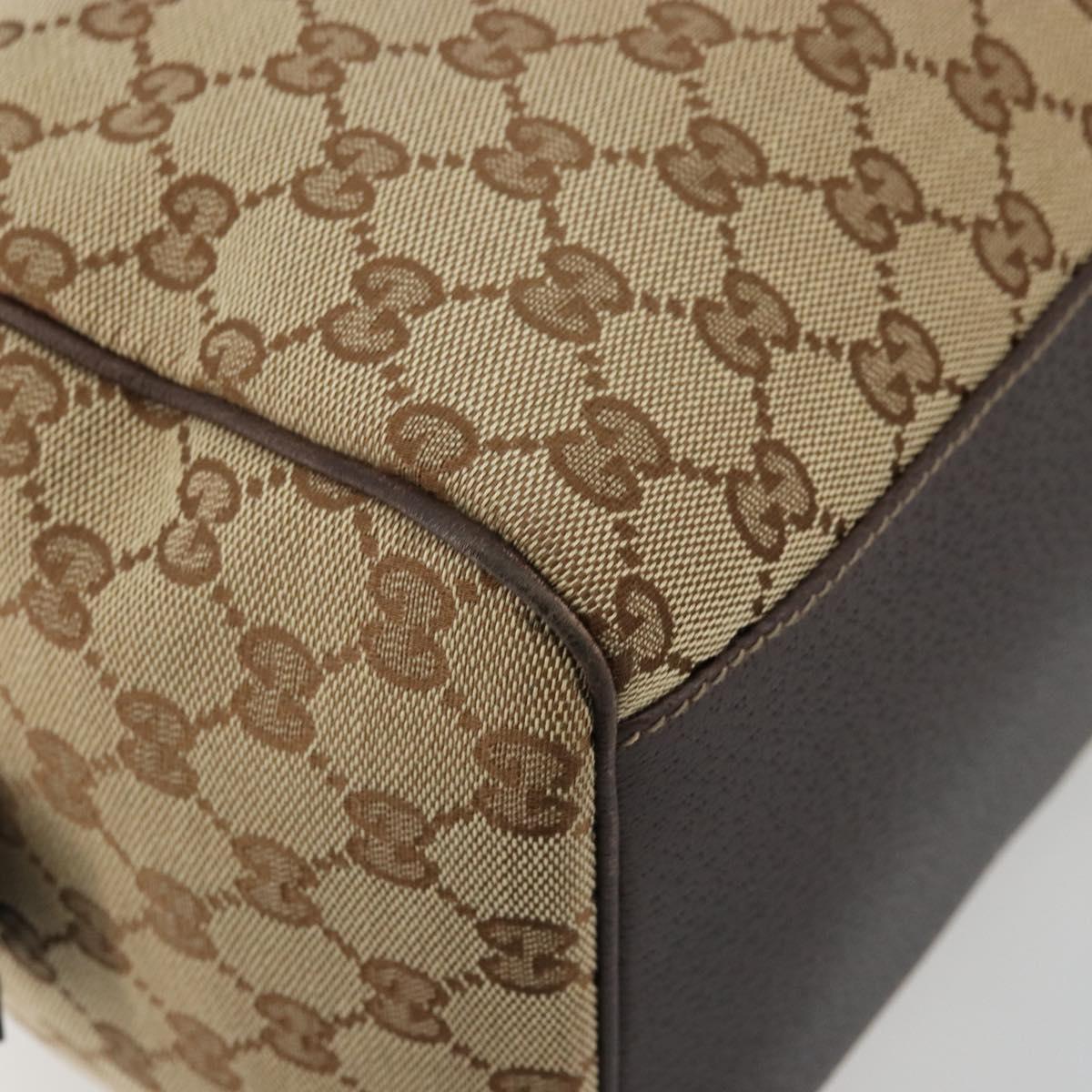 GUCCI GG Canvas Abbey Hand Bag Beige Gold 153026 Auth 179083