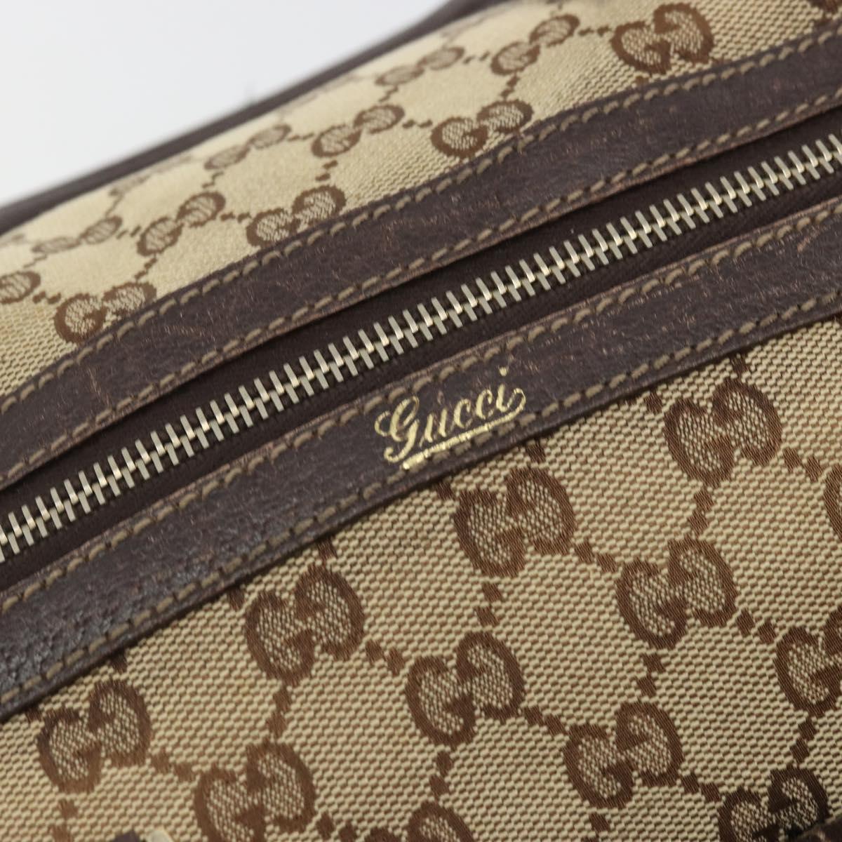 GUCCI GG Canvas Abbey Hand Bag Beige Gold 153026 Auth 179083