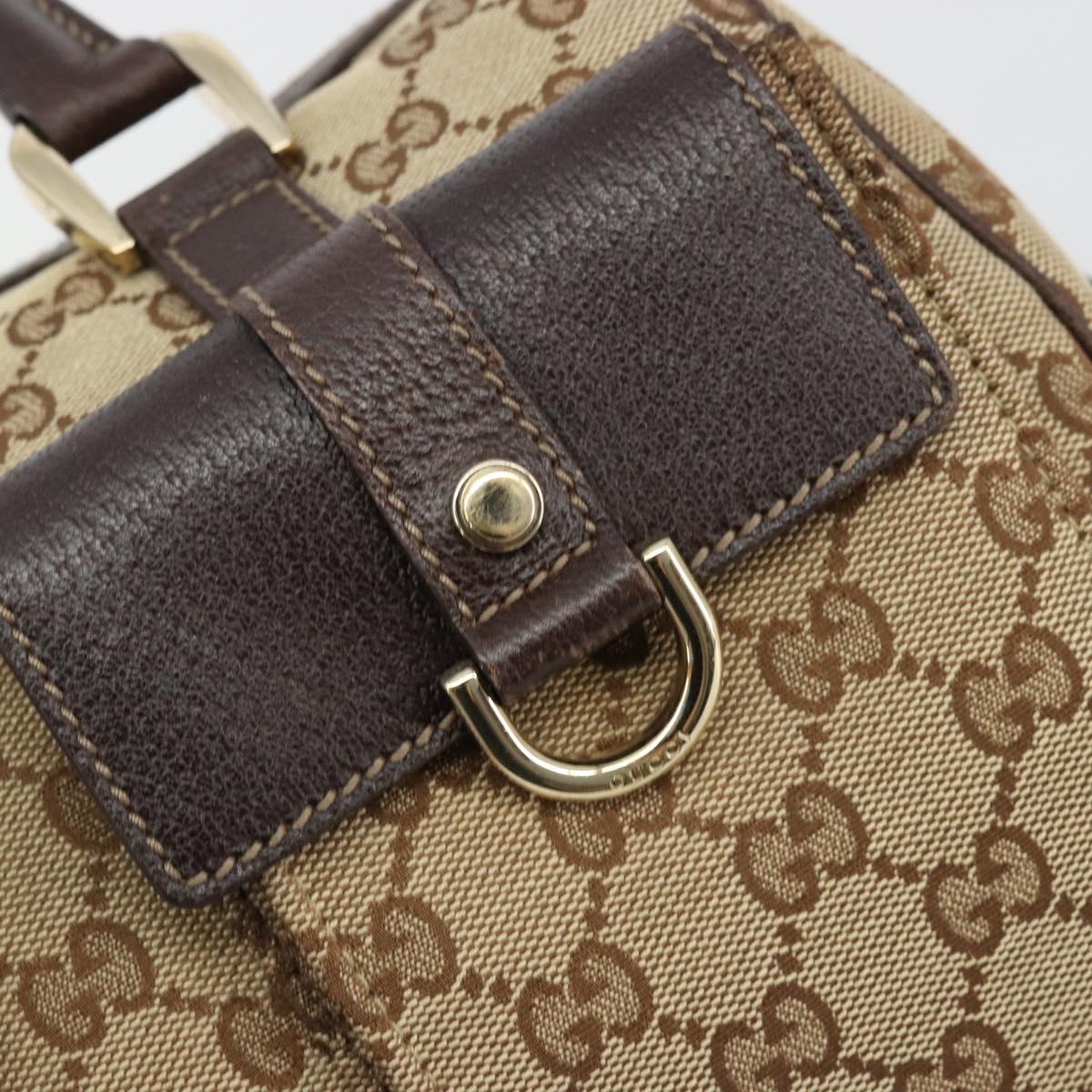 GUCCI GG Canvas Abbey Hand Bag Beige Gold 153026 Auth 179083