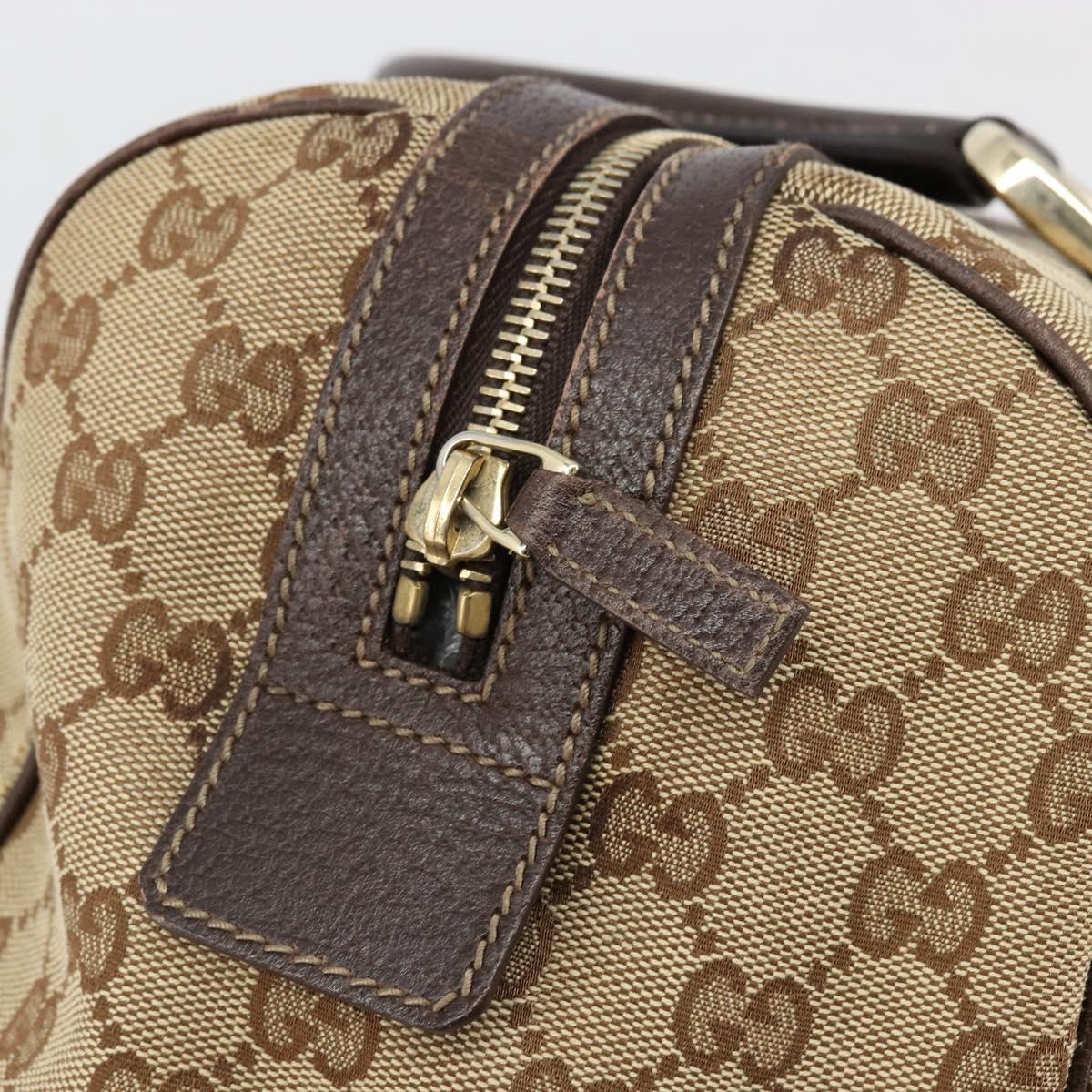 GUCCI GG Canvas Abbey Hand Bag Beige Gold 153026 Auth 179083