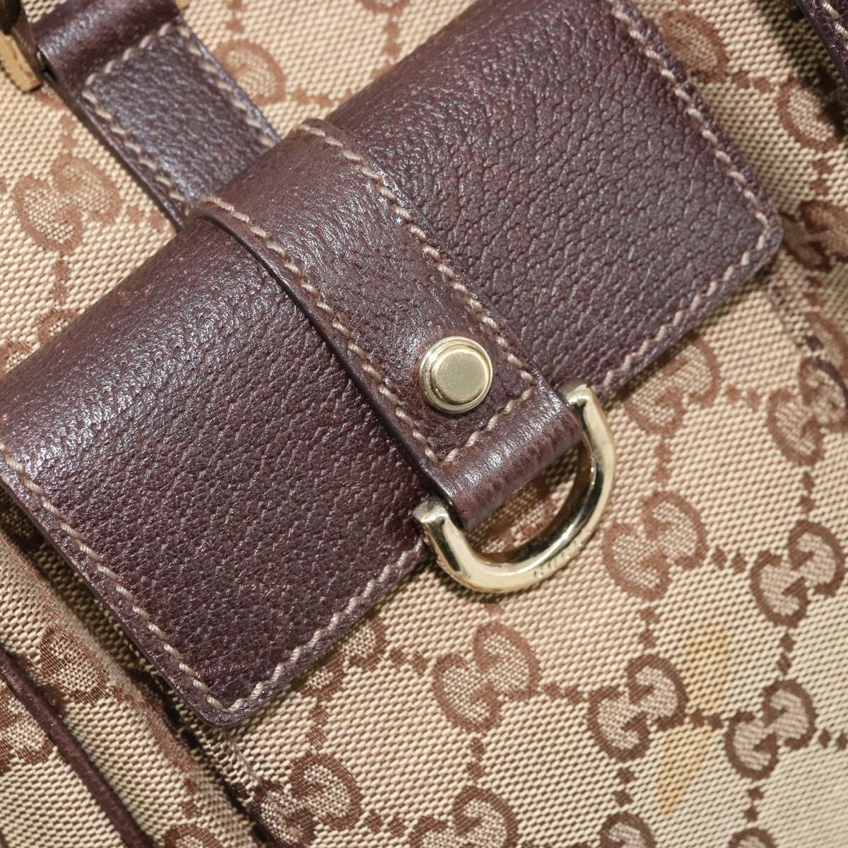 GUCCI GG Canvas Abbey Hand Bag Beige Gold 153026 Auth 179083