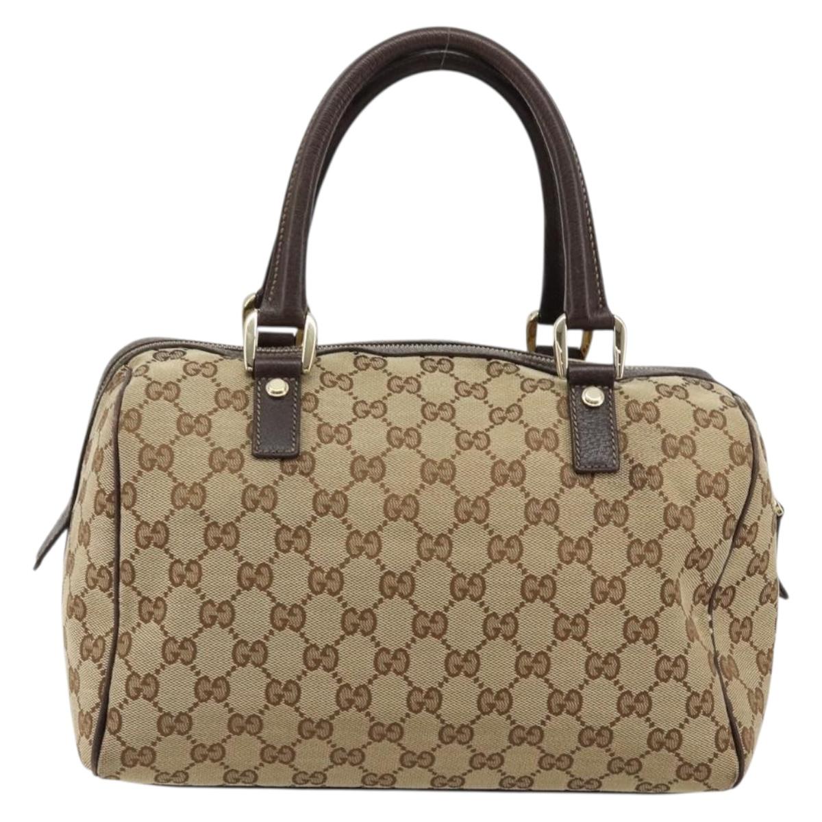 GUCCI GG Canvas Abbey Hand Bag Beige Gold 153026 Auth 179083