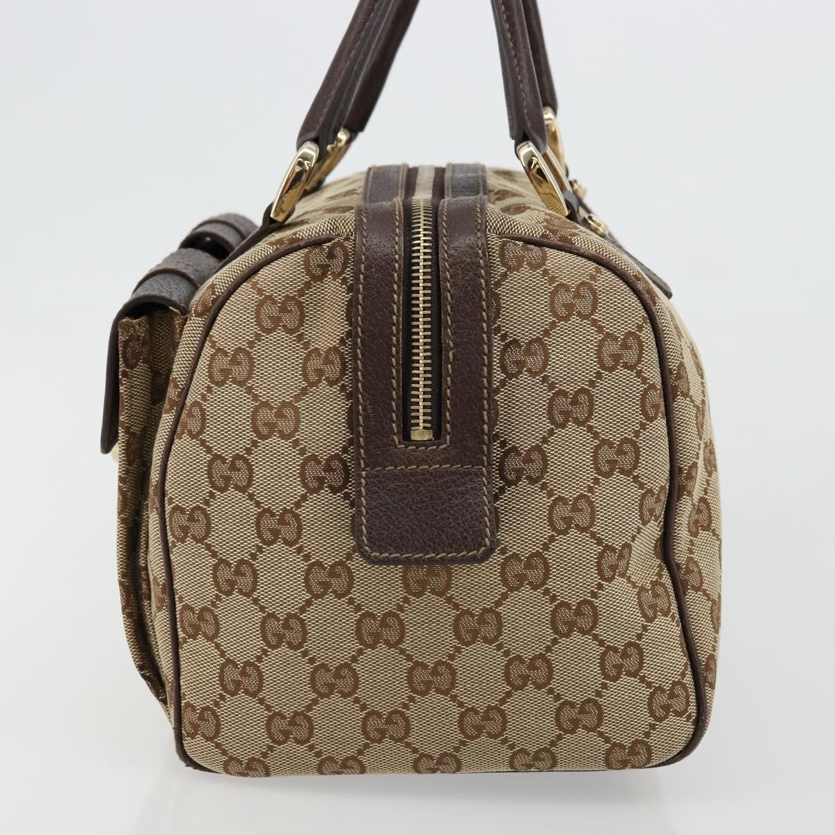 GUCCI GG Canvas Abbey Hand Bag Beige Gold 153026 Auth 179083
