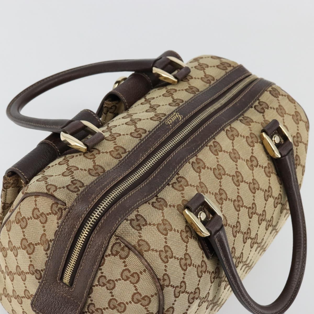 GUCCI GG Canvas Abbey Hand Bag Beige Gold 153026 Auth 179083