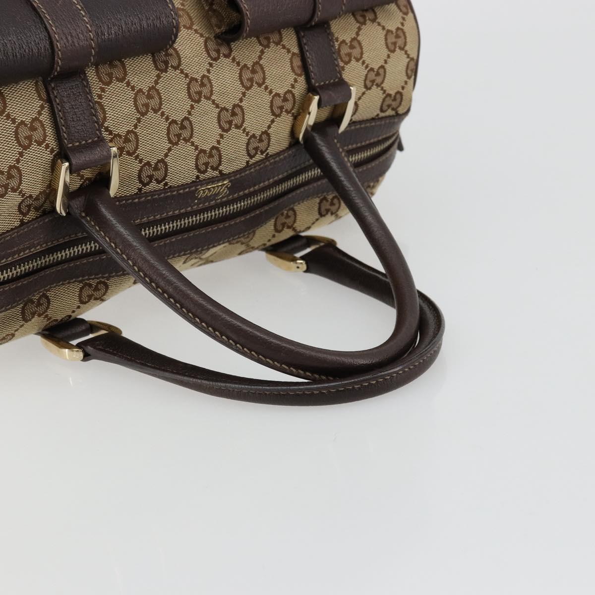 GUCCI GG Canvas Abbey Hand Bag Beige Gold 153026 Auth 179083