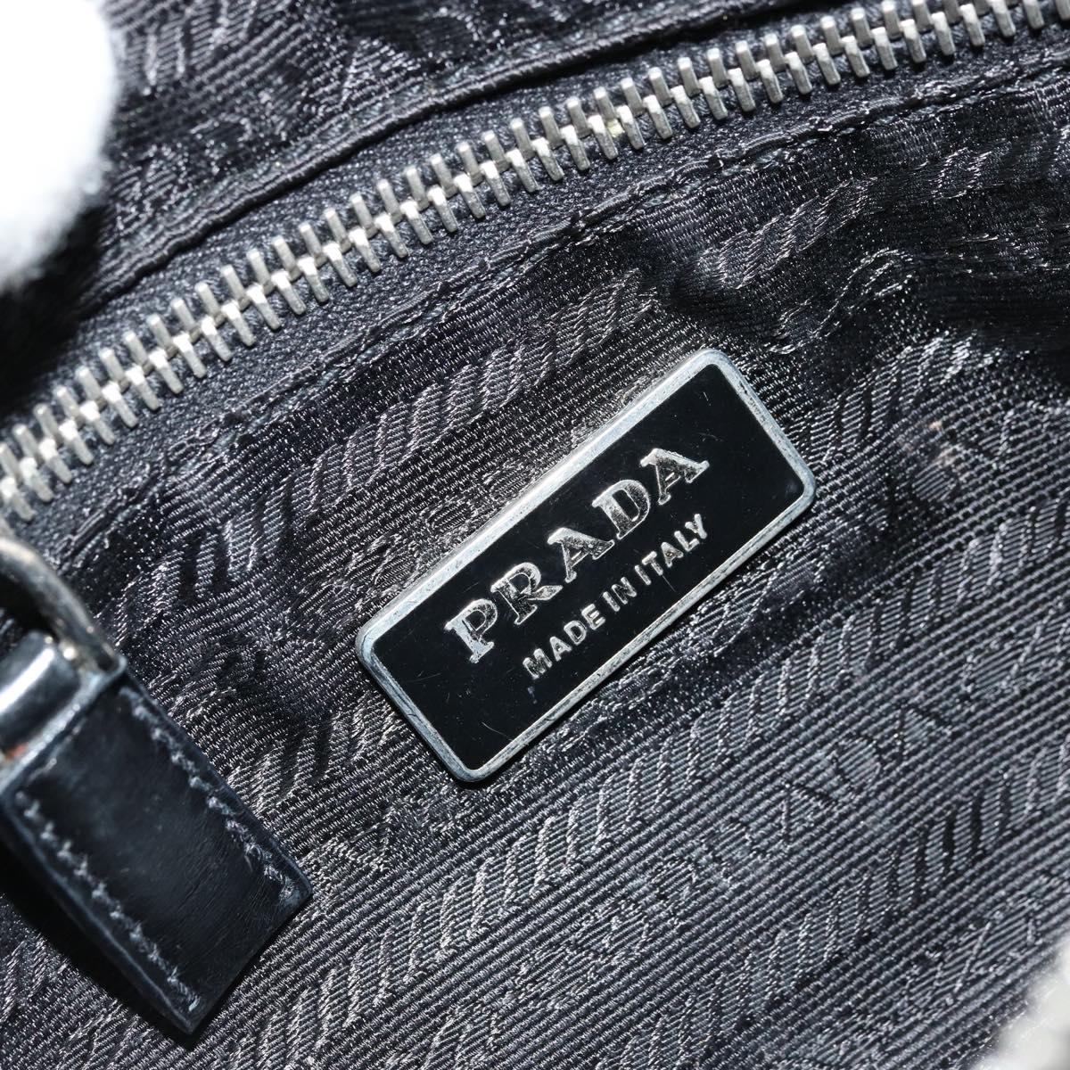 PRADA Shoulder Bag Nylon Black Silver Auth 179091A