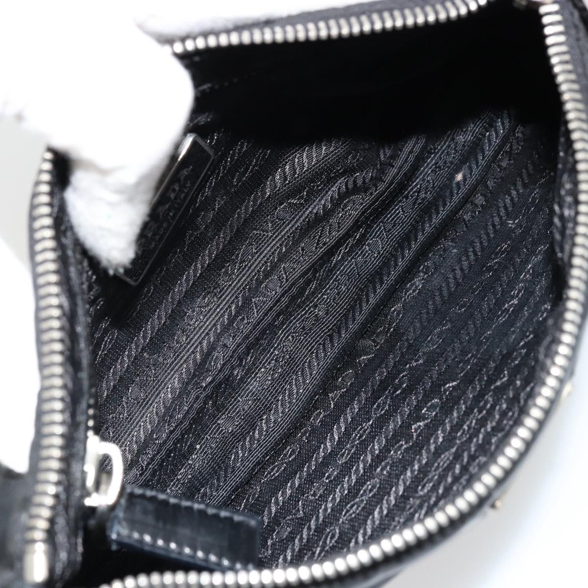 PRADA Shoulder Bag Nylon Black Silver Auth 179091A