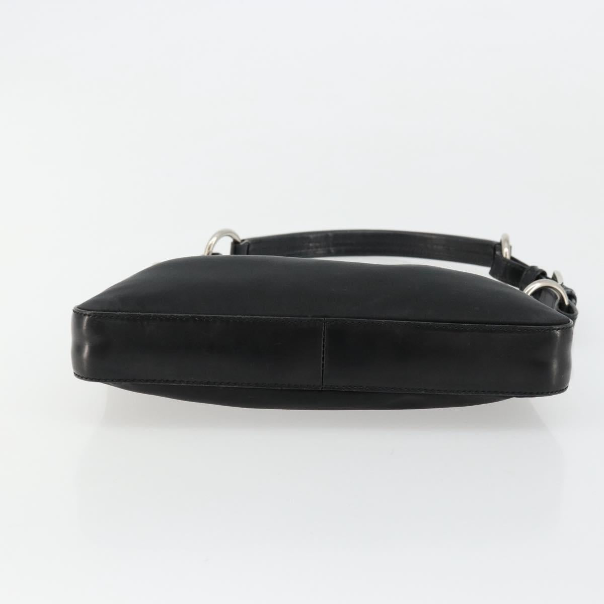 PRADA Shoulder Bag Nylon Black Silver Auth 179091A