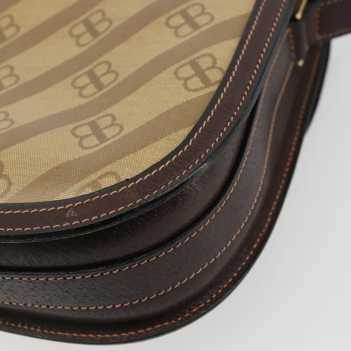 BALENCIAGA Shoulder Bag Coated Canvas Gold Beige Auth 179093A
