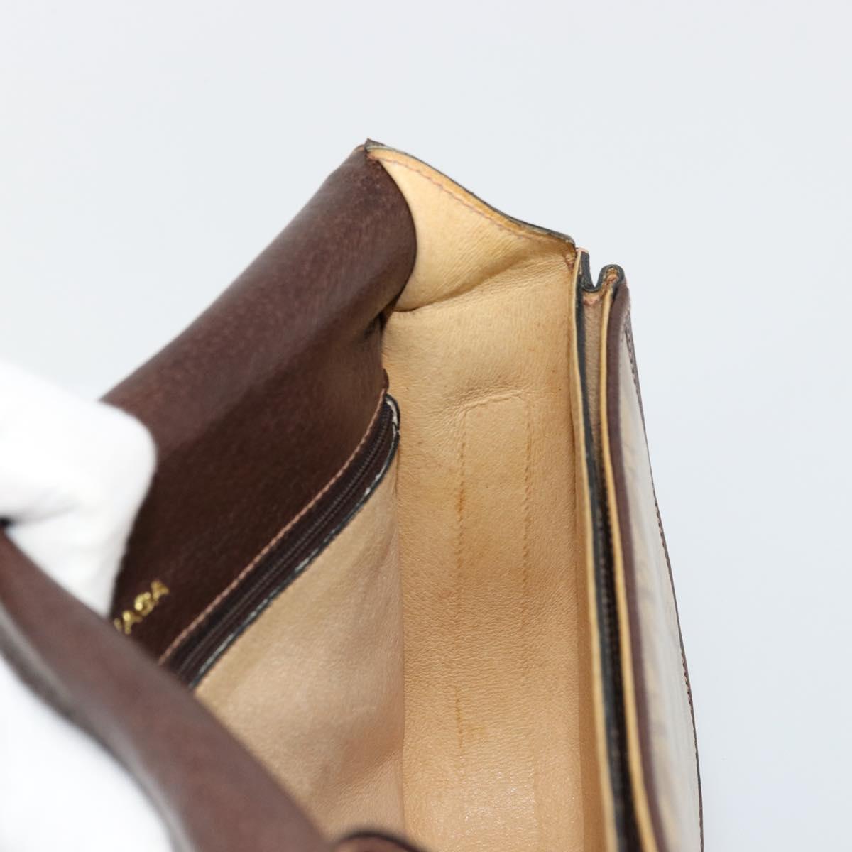 BALENCIAGA Shoulder Bag Coated Canvas Gold Beige Auth 179093A