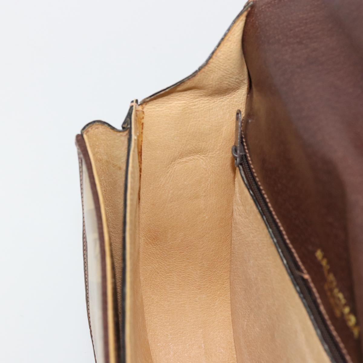 BALENCIAGA Shoulder Bag Coated Canvas Gold Beige Auth 179093A
