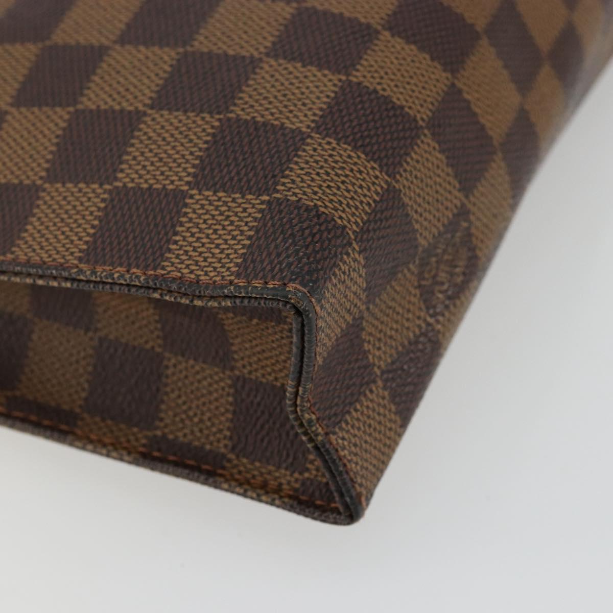 LOUIS VUITTON Damier Ebene Poche Toilette 26 Pouch N47543 LV Auth 179094