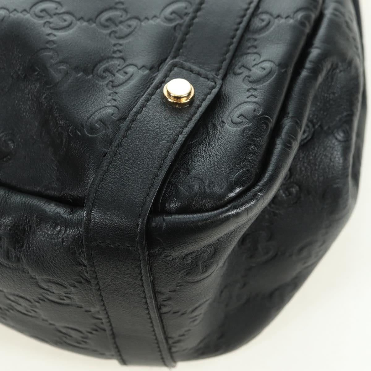 GUCCI Guccissima GG Canvas Abbey Tote Bag Leather Black Gold 130736 Auth 179098V